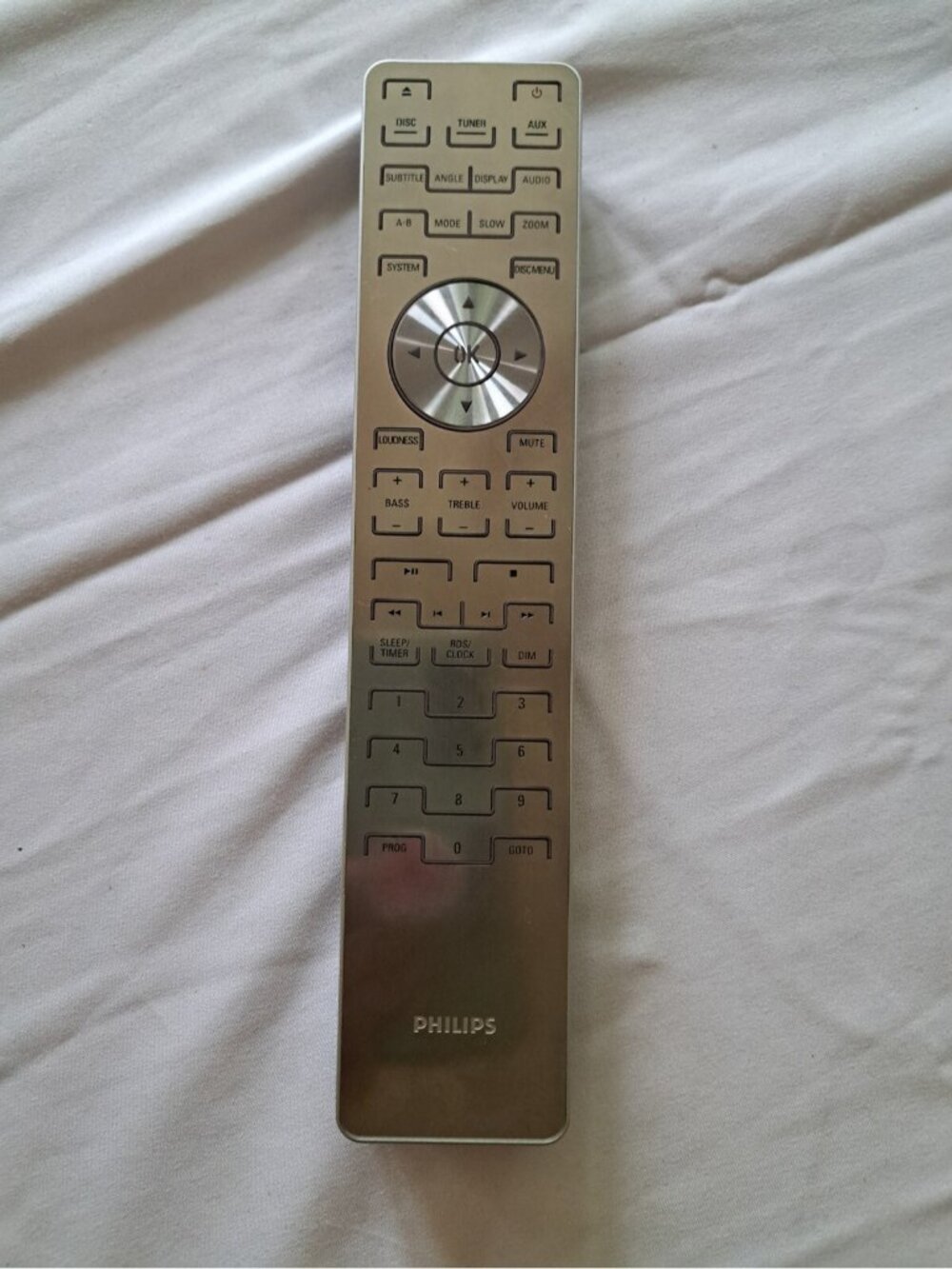 Philips MCD909 DVD System Remote Control Glossy Grey Black Rectangular